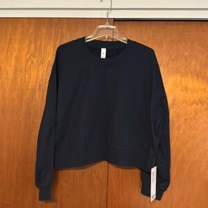 Lululemon Perfectly Oversized Cropped Crew True Navy sz 12 NWT